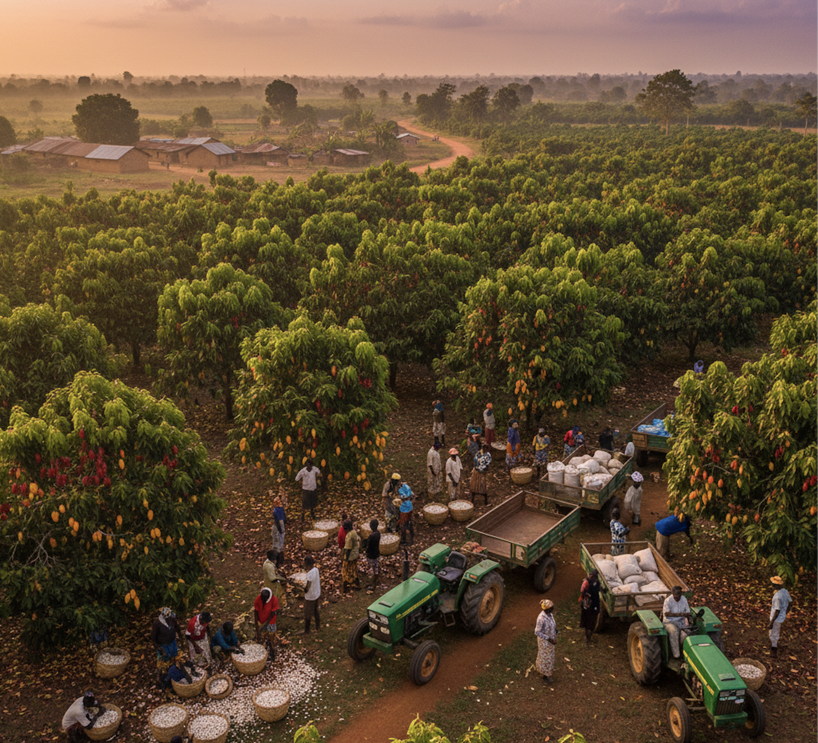 Farmers working together in the field