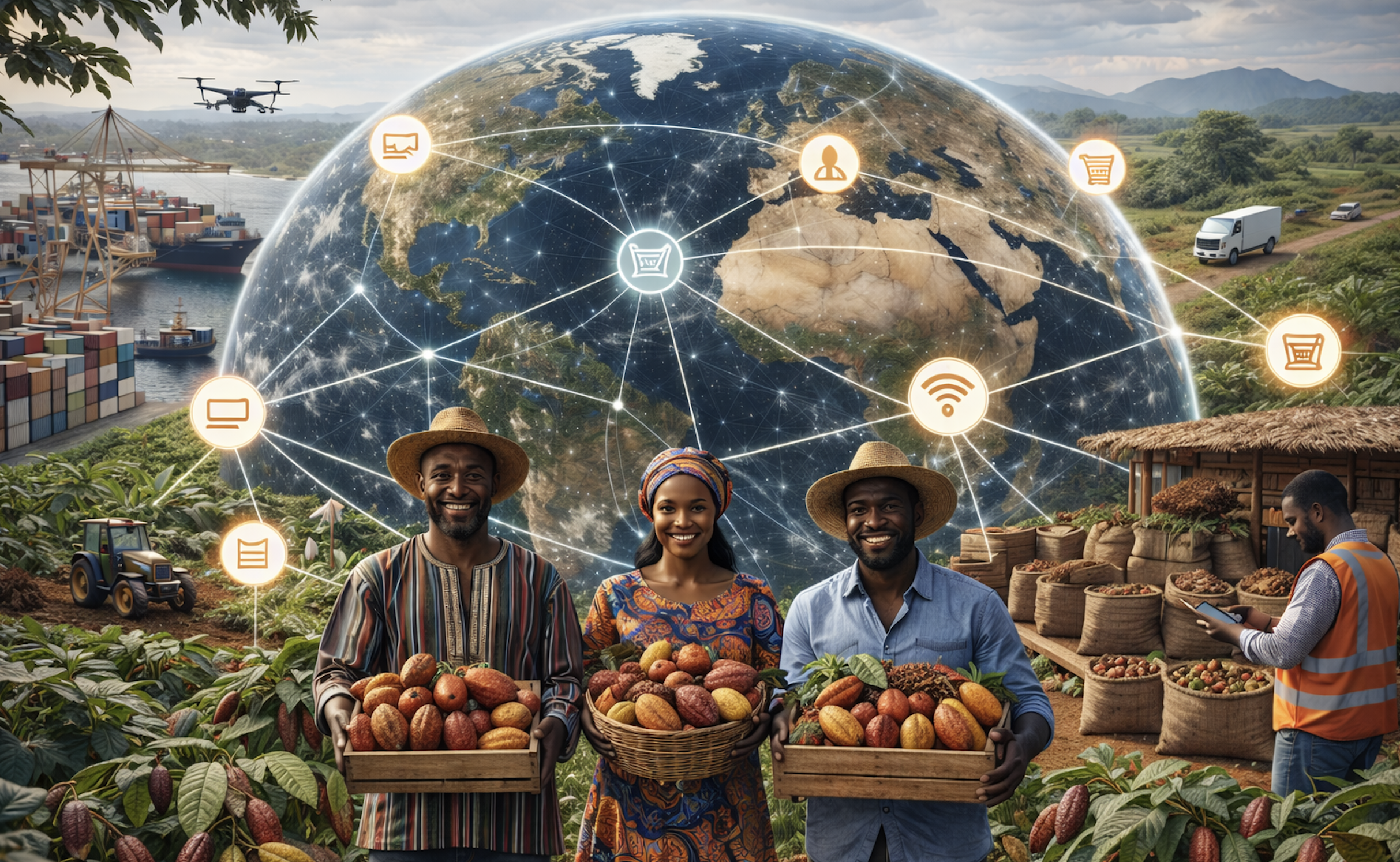 Farmers collaborating in agricultural community